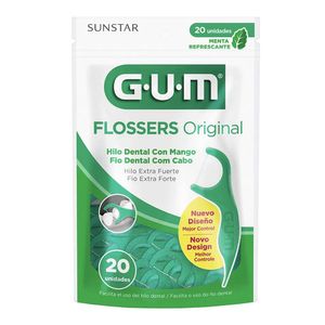 Fio Dental Flossers GUM Original Sabor Menta 20 Unidades