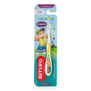 Escova de Dente Infantil Bitufo Cocorico Extra Macia 2 a 5 Anos 1 Unidade