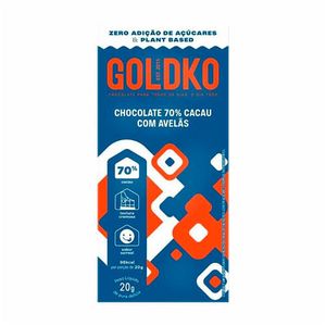 Tablete De Chocolate Goldko 70% Cacau Com Avelas 20g