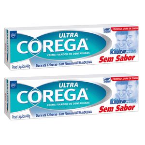 Creme Ultra Corega Sem Sabor 40g  2 Unidades
