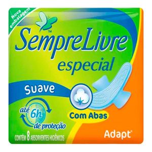 Absorvente Sempre Livre Normal  Abas  8 Unidades