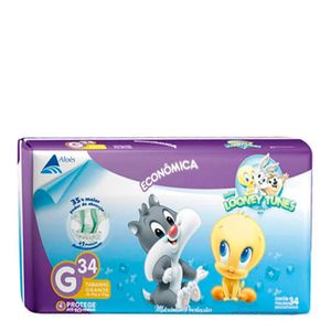 Fralda Descartavel Looney Tunes Economica G 34 Unidades