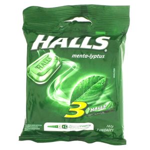 Drops Bala Halls Sabor Menta 3 Unidades