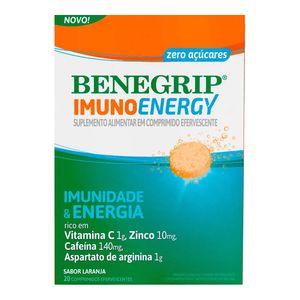Suplemento Alimentar Benegrip Imuno Energy 20 Comprimidos Efervescentes