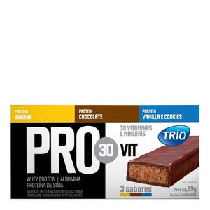 Barra de Proteina Trio Pro30Vit 3 Unidades de 33g