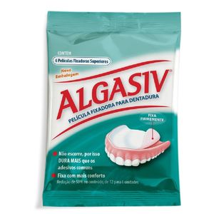 Pelicula Fixadora para Dentadura Superior Algasiv 6 unidades