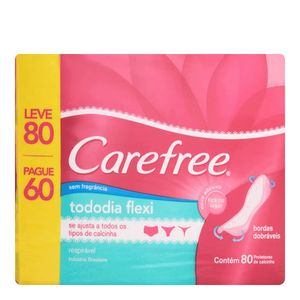 Protetor Diario Carefree Todo Dia Flexi Sem Perfume 80 Unidades