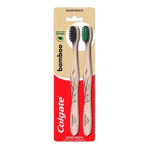 Escova Dental Colgate Bamboo Carvao Ativado 2 Unidades