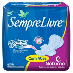 Absorvente Sempre Livre Noturno Agentes Naturais  Abas  8 Unidades