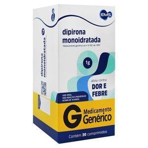Dipirona 1g (20 comprimidos) Genérico EMS