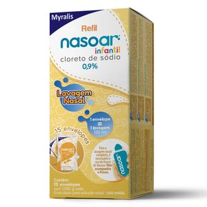 Nasoar Infantil Refil 0,9% Solução Nasal 15 envelopes