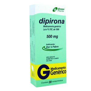 Dipirona sódica 500 mg (20 comprimidos) Genérico Greenpharma