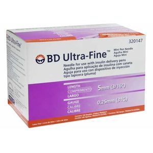 Agulha para Caneta Aplicadora de Insulina BD Ultra-Fine 5mm com 100 unidades